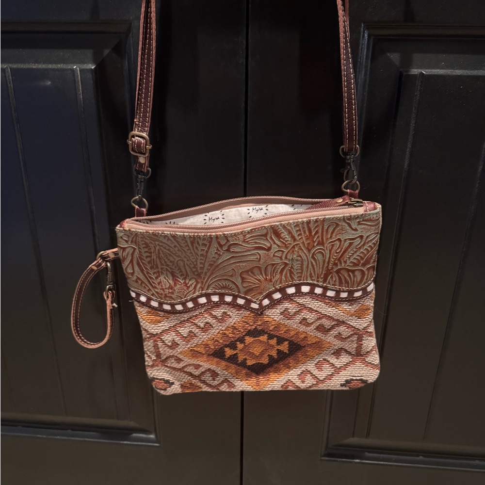 Myra Bag Rustic Tan and Brown Crossbody Brand New Never used.
